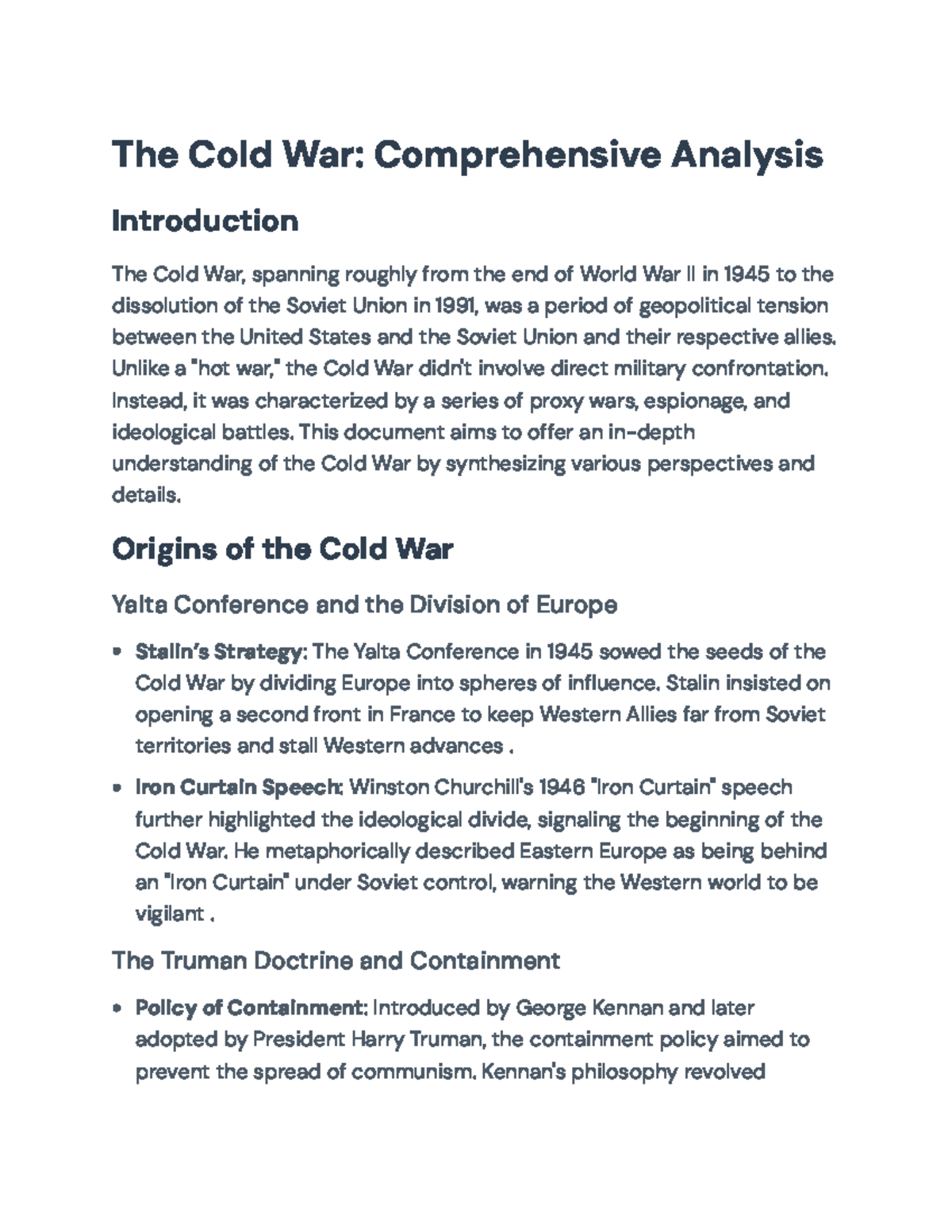 The Cold War: Key Events, Ideologies, and Impact Analysis - The Cold ...