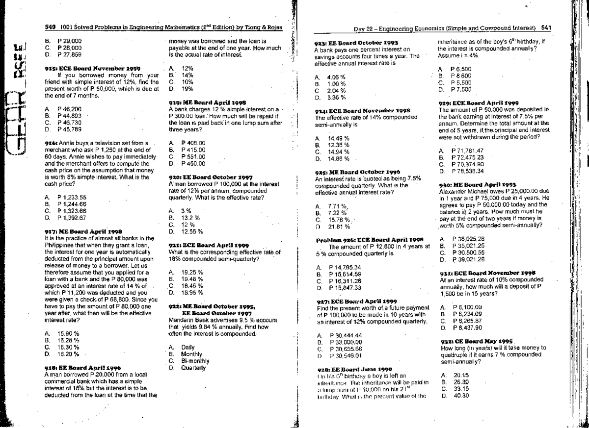 Engineering Economics Problems & Answers Review (ECE Board) - Studocu