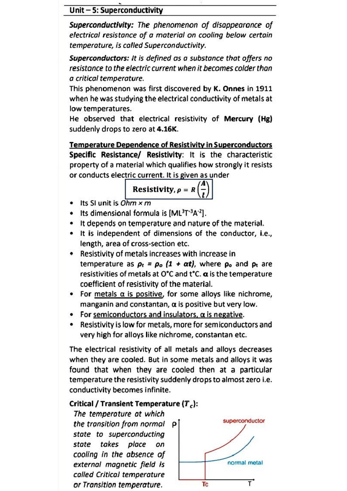 Unit 5: Superconductors and Nanomaterials Study Notes - Studocu