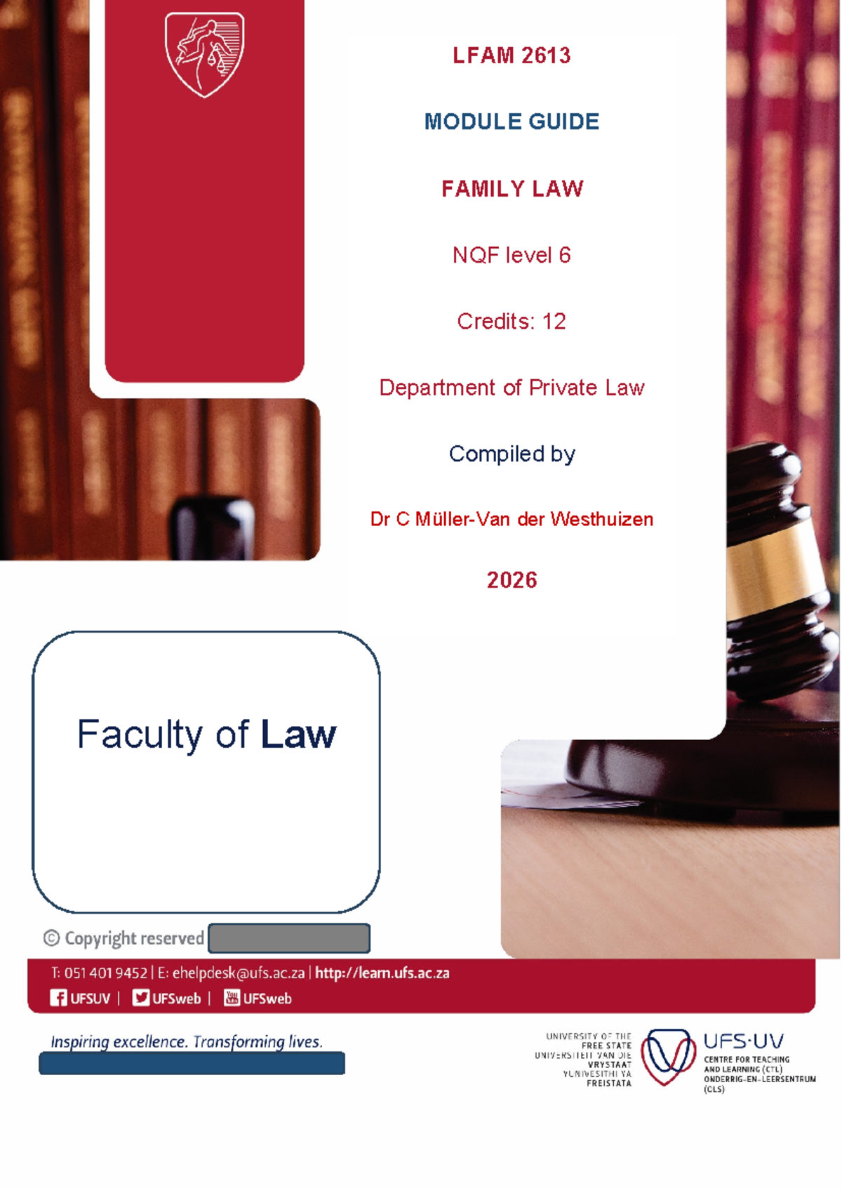 LFAM 2613 Family Law Module Guide 2026: Objectives & Assessments - Studocu
