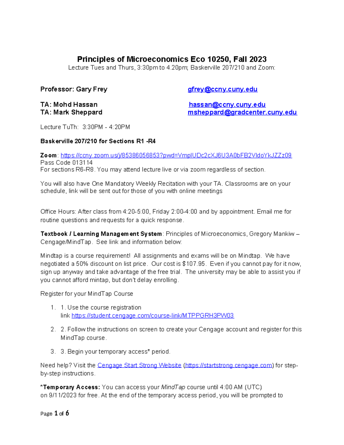 Econ 10250 Microeconomics Lecture Notes - Fall 2023 Overview - Studocu