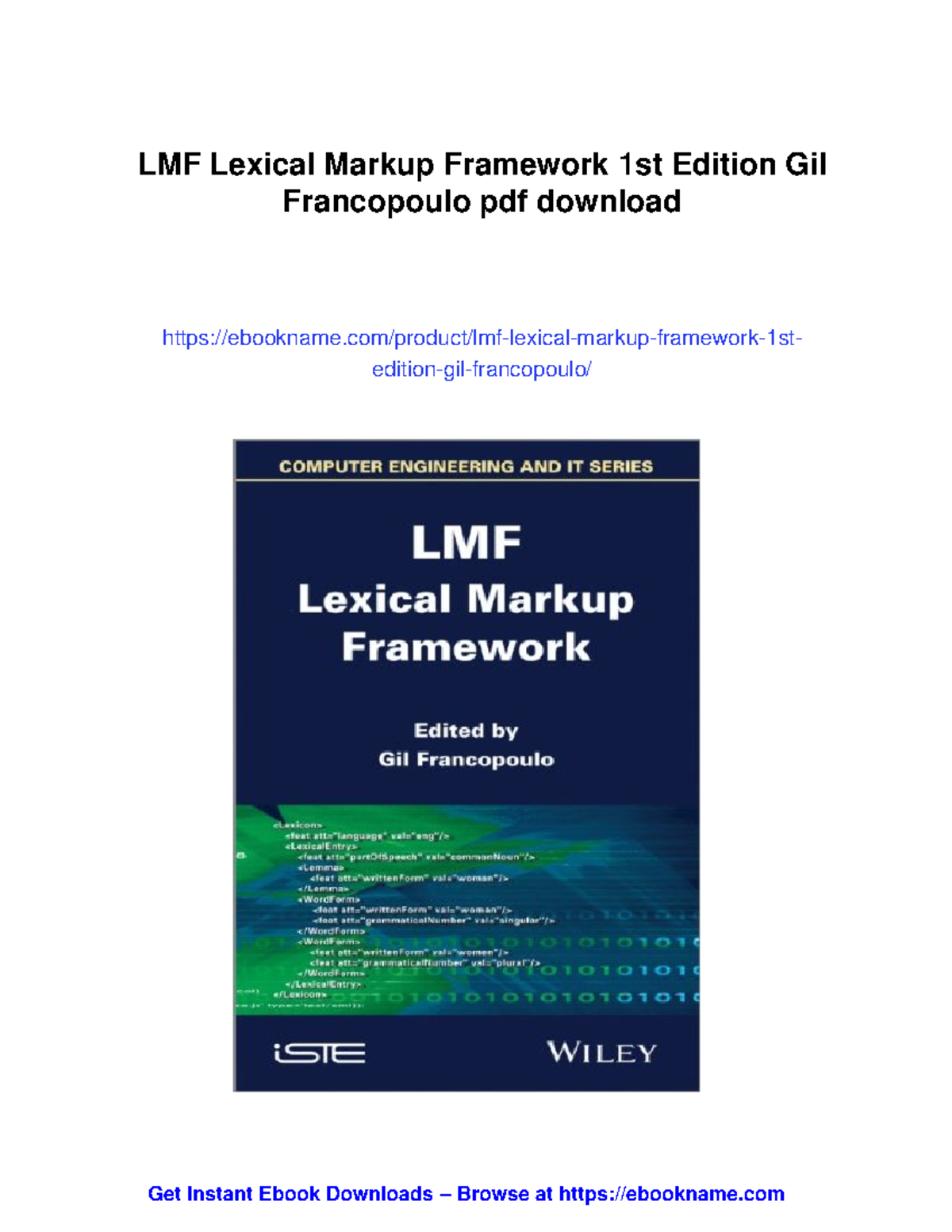 LMF Lexical Markup Framework: A Comprehensive Guide to Standards and ...