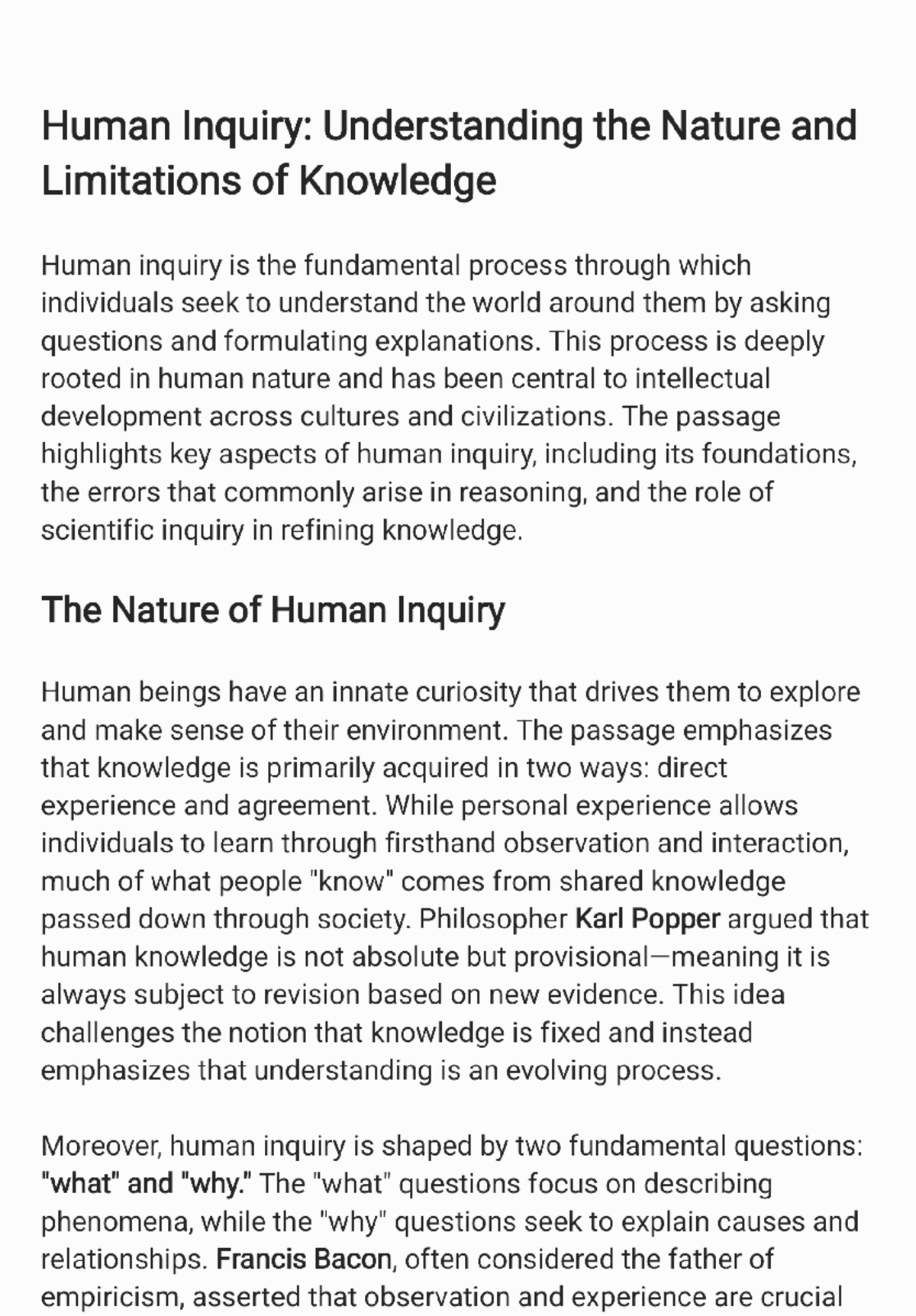 Human Inquiry: Nature, Errors, and Social Science Perspectives (250223 ...