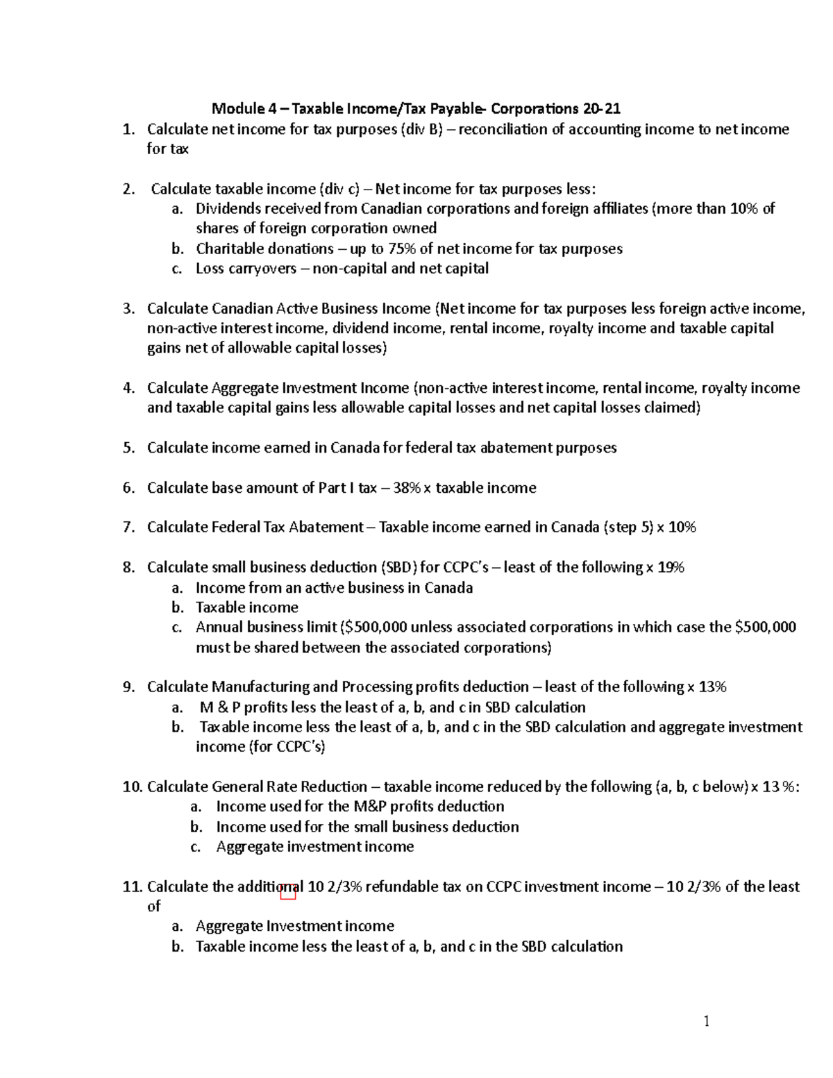 Net Income Calculation Canada