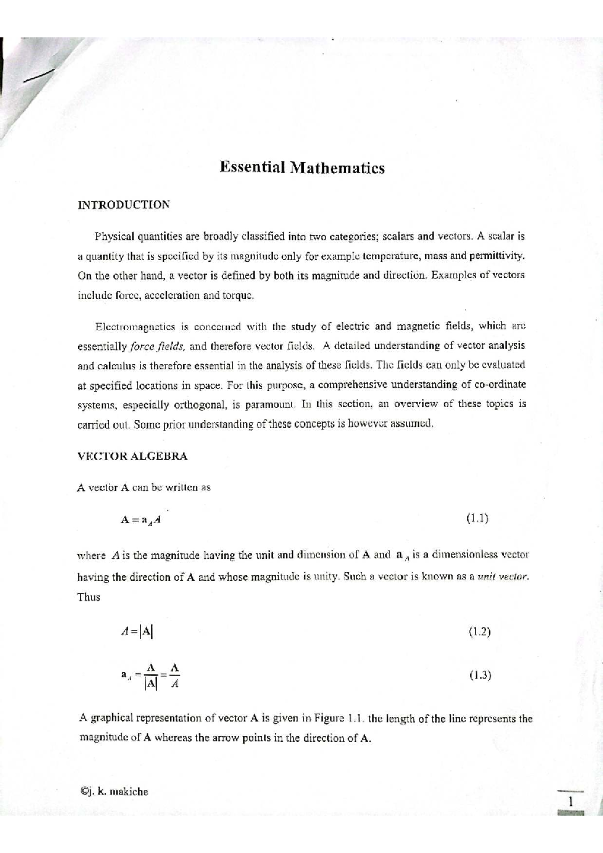 Electromagnetic Fields Notes: Essential Math Concepts (EM101) - Studocu