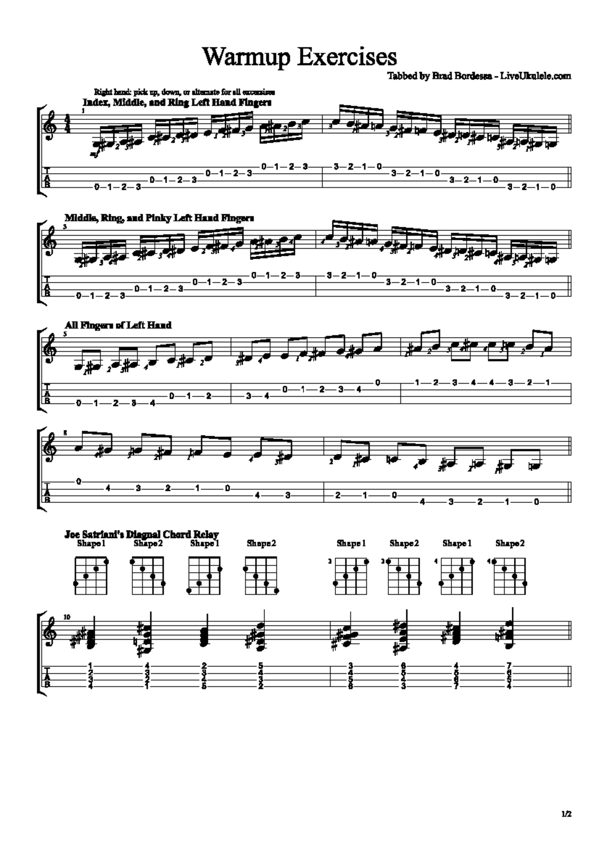 Warmup-Exercises - Warm up exercises - Warmup Exercises Tabbed Brad ...