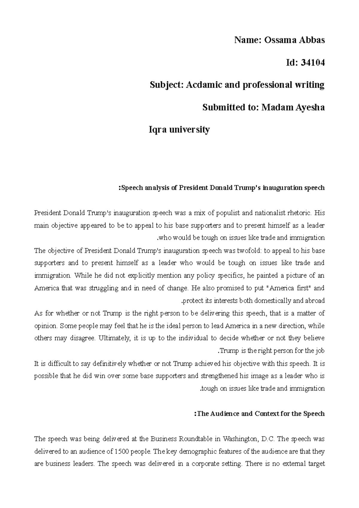 Rhetorical Analysis of Obama's 2008 Victory Speech - Running
