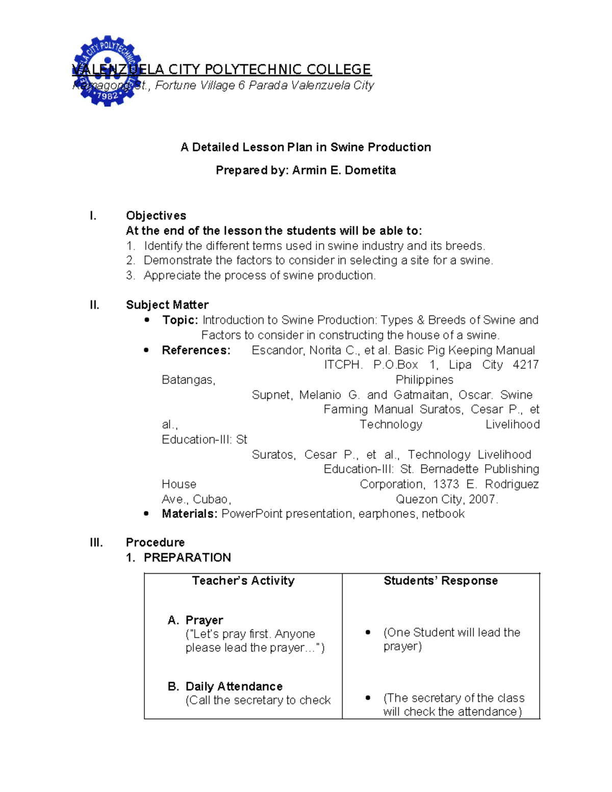 493782835-Detailed-Lesson-Plan-on-Swine-Production-Overview - Studocu