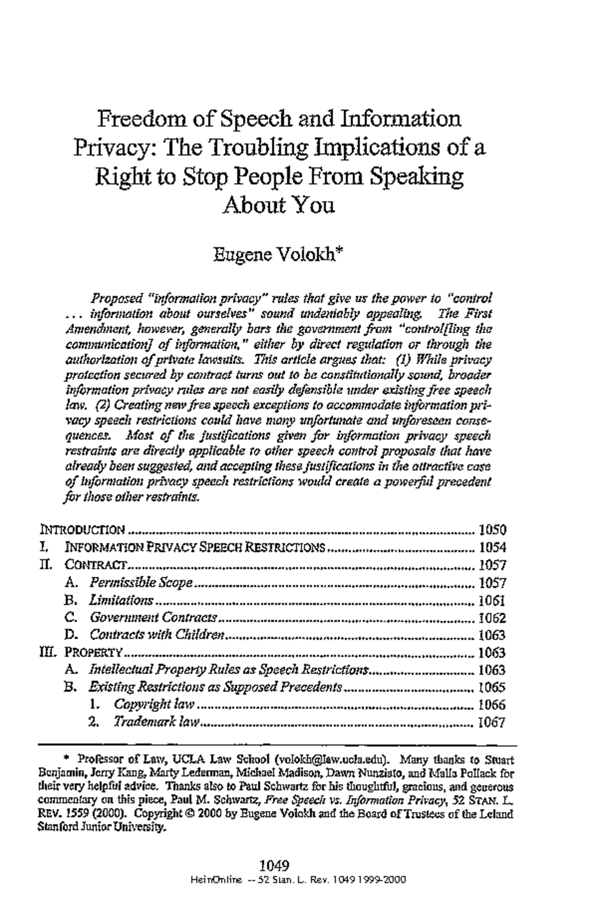 Privacy - Comes from our lessons - Freedom of Speech and Information ...