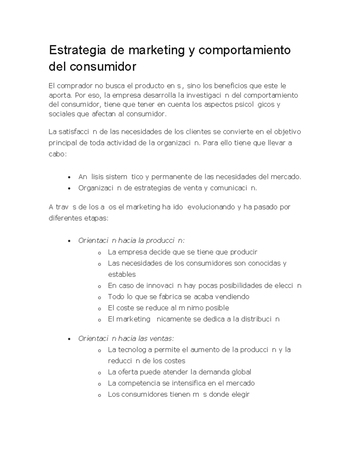 Estrategias de Marketing y Comportamiento del Consumidor - MKT101 - Studocu