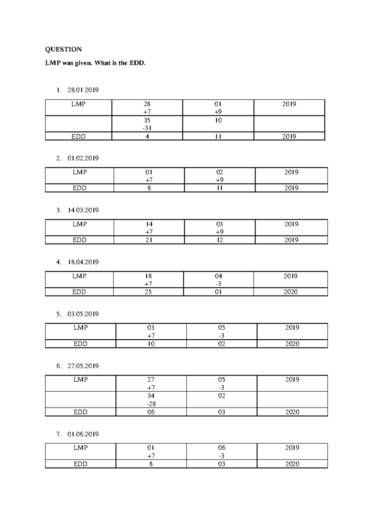 EDD AND POG Calculation - QUESTION Question Visit to clinic: 16. What ...