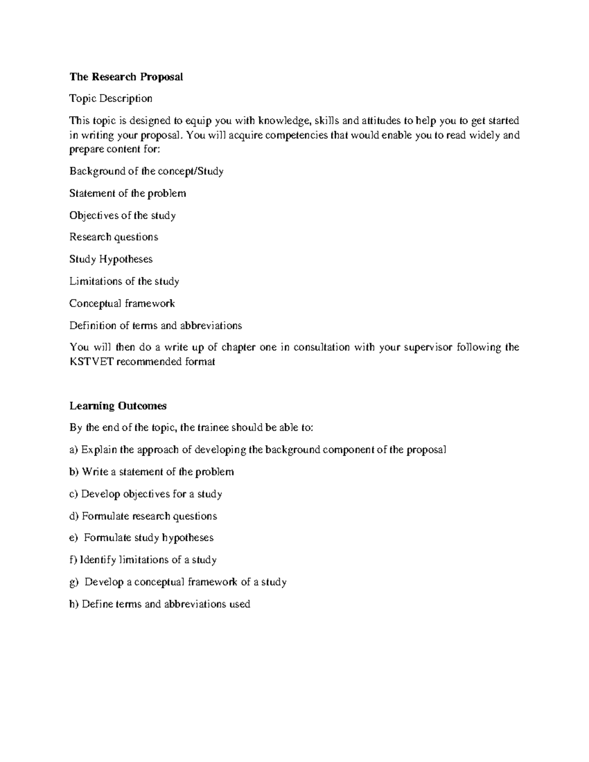 Research Proposal Guidelines: Writing Chapter 1 and Key Components ...