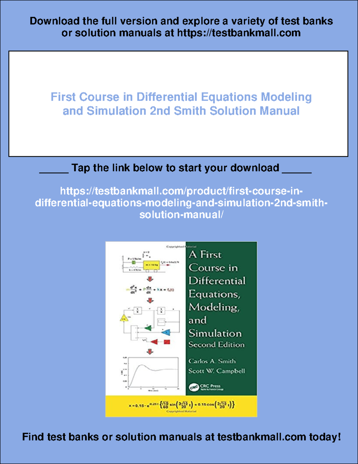 17310 - First course in differential equations modeling and simulation ...