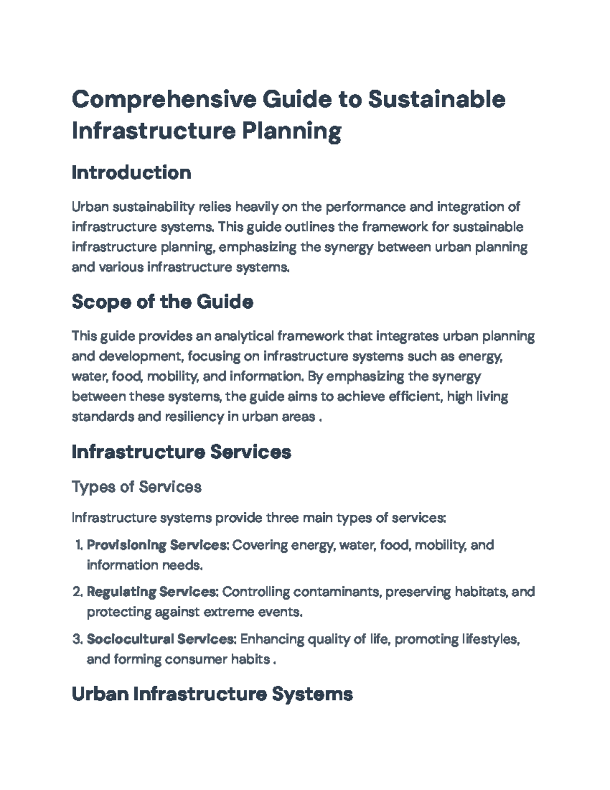 Comprehensive Guide to Sustainable Infrastructure Planning ...