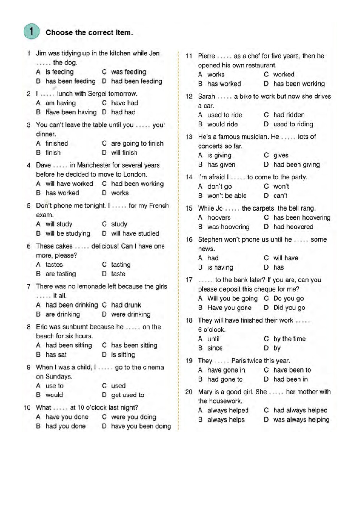 Revision 1 - English Grammar Practice Questions - Studocu