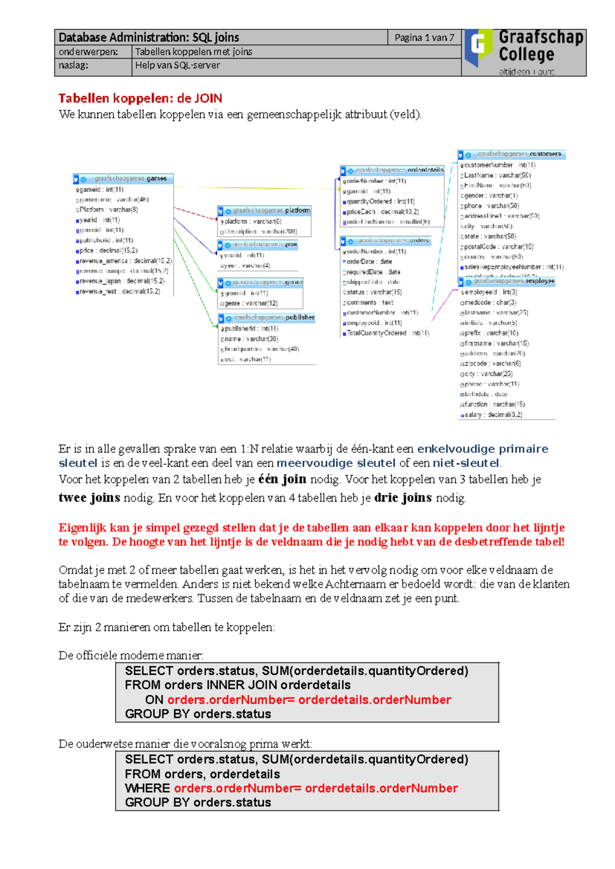 SQL04: Joins Tussen Tabellen in SQL Server - Lesoverzicht en Opdrachten ...