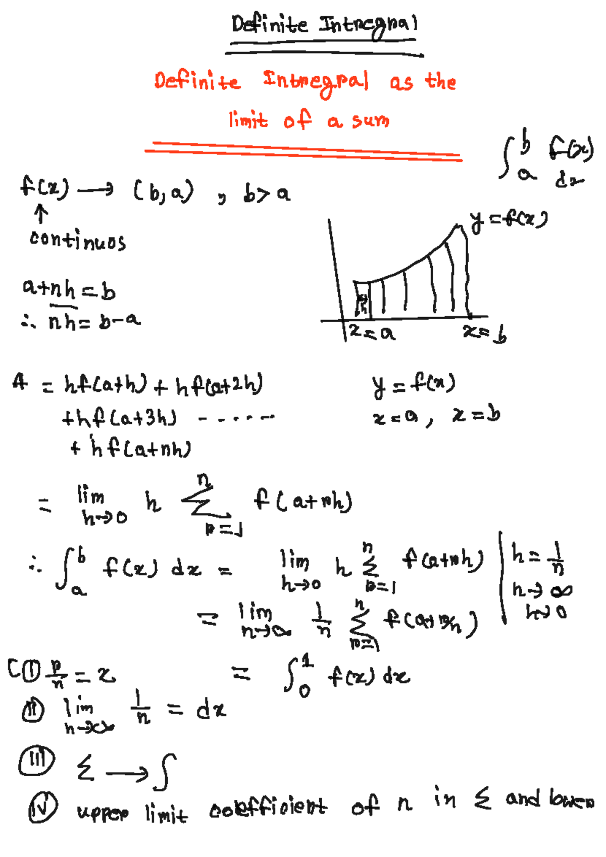Definite Integral Concepts and Evaluations - Math 101 Notes - Studocu