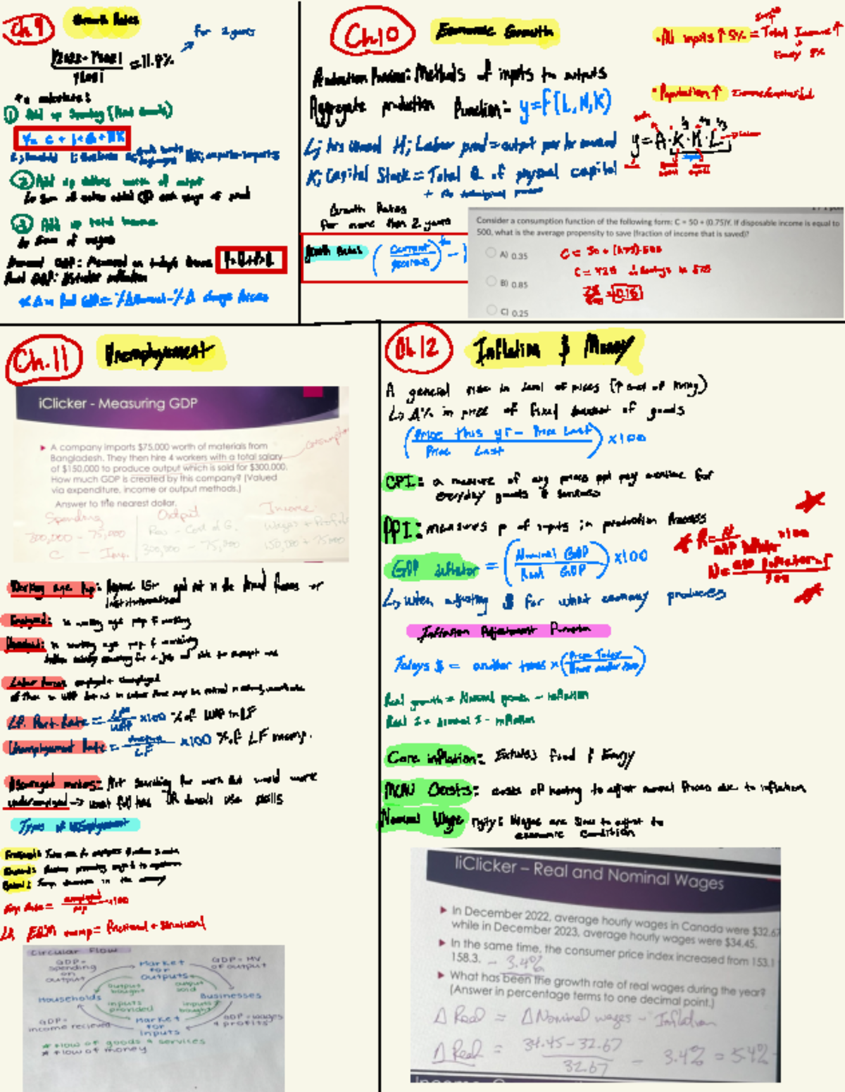 Cheat Sheet - D Fre s E Growth Rates for 2 years Ch0 Economic Growth ...