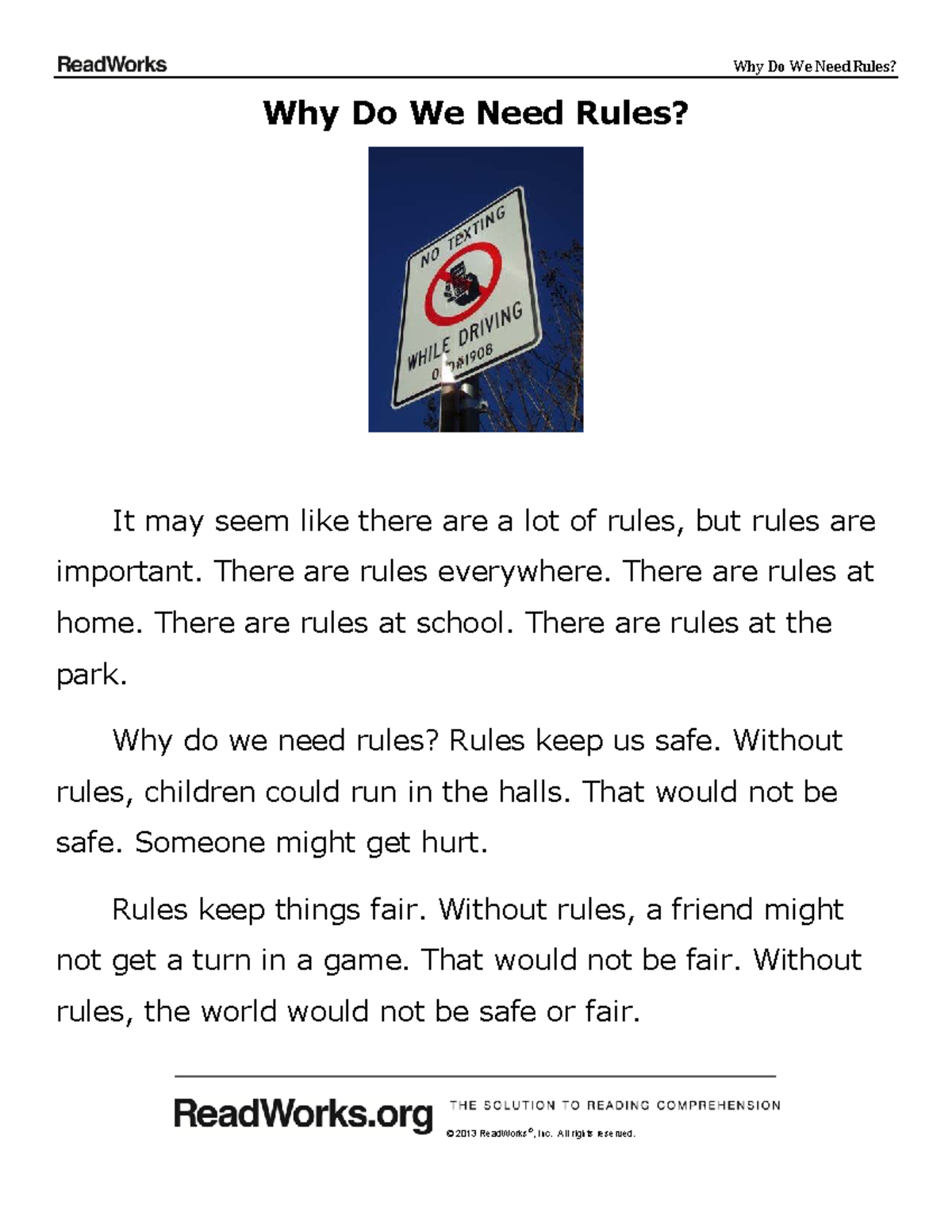 Why Do We Need Rules? Importance of Safety and Fairness - Studocu