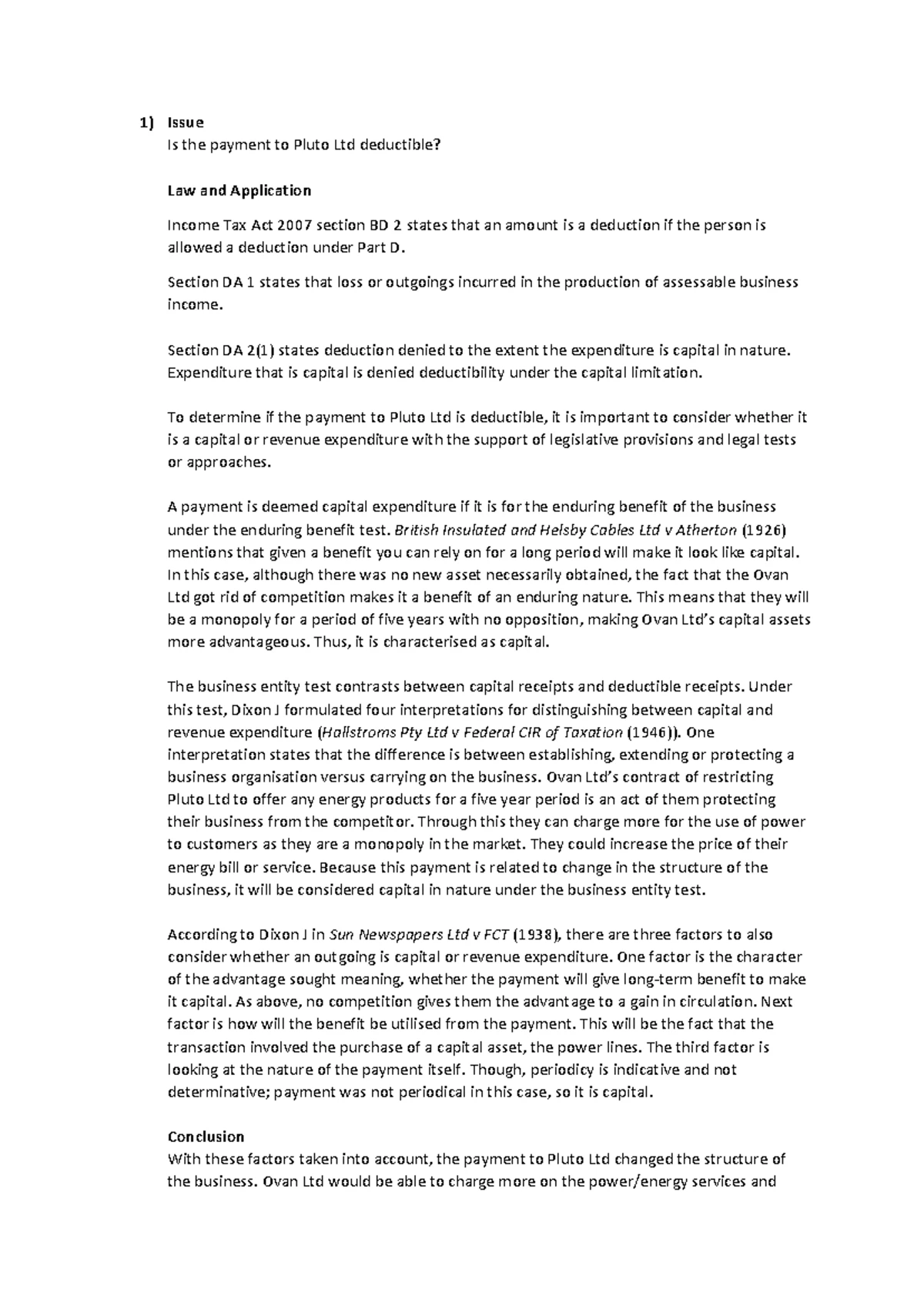 COMLAW 301 Test Cheat Sheet: ILAC Model, Key Cases & Calculations - Studocu