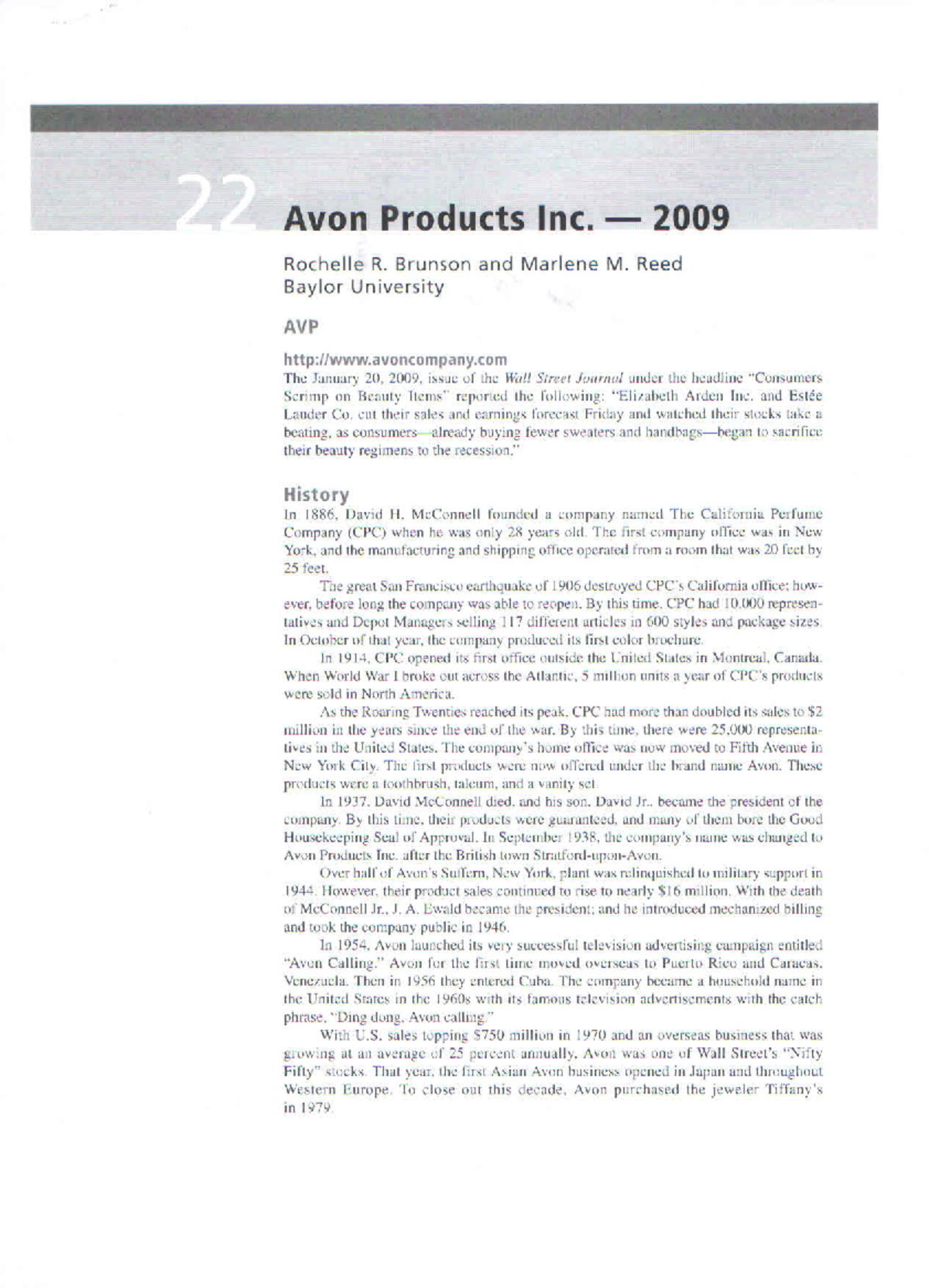 AVON Case Study - Startegic Management - Studocu