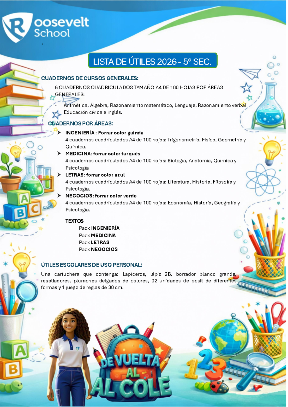 Lista de Útiles 2026 - Secundaria 5to y Materiales Requeridos - Studocu