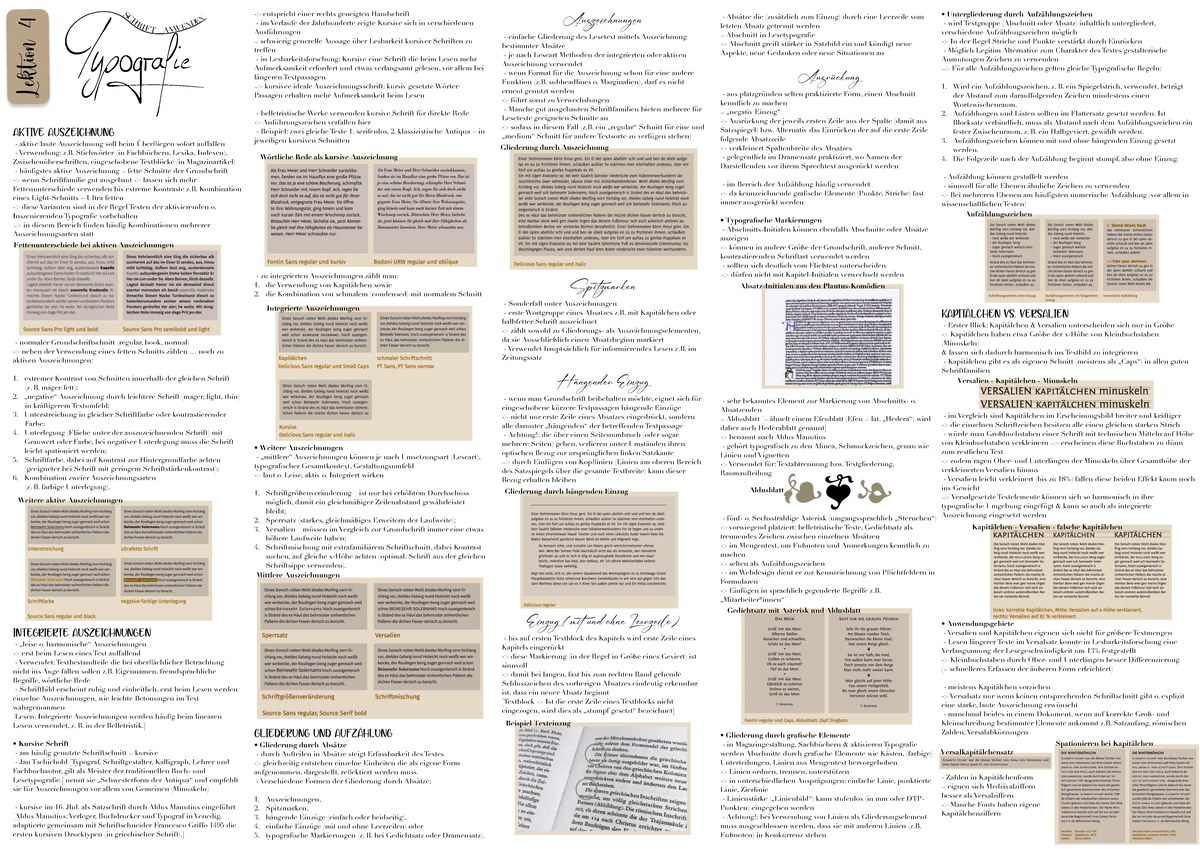 Typografie Lektion 4: Aktive und Integrierte Auszeichnungen - Studocu
