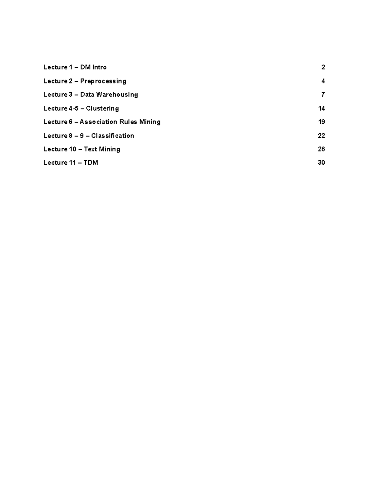 Lecture Notes on Data Mining and Information Security (DM 101) - Studocu