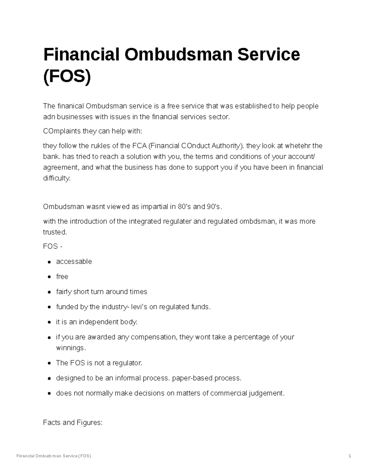 Financial Ombudsman Service (FOS): Structure, Procedures & Reforms ...