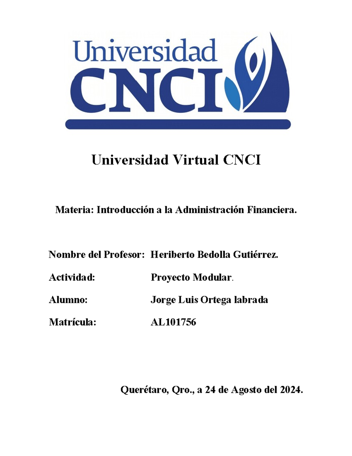 Introducción a la Administración Financiera - Proyecto Modular 3 - Document Preview