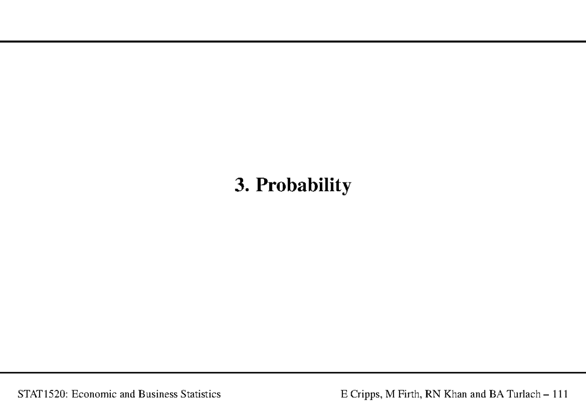 Chapter 3: Probability Concepts in STAT1520 - Economic and Business ...