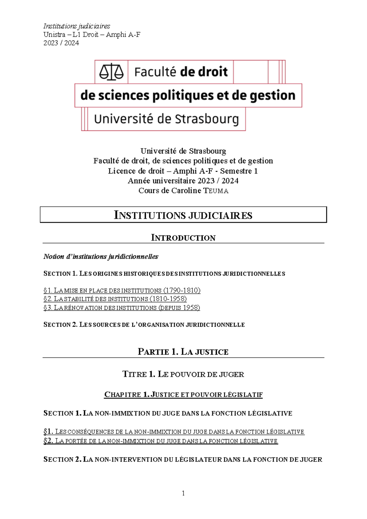 Institutions judiciaires 2023 2024 Plan mis à jour au fur et à mesure ...