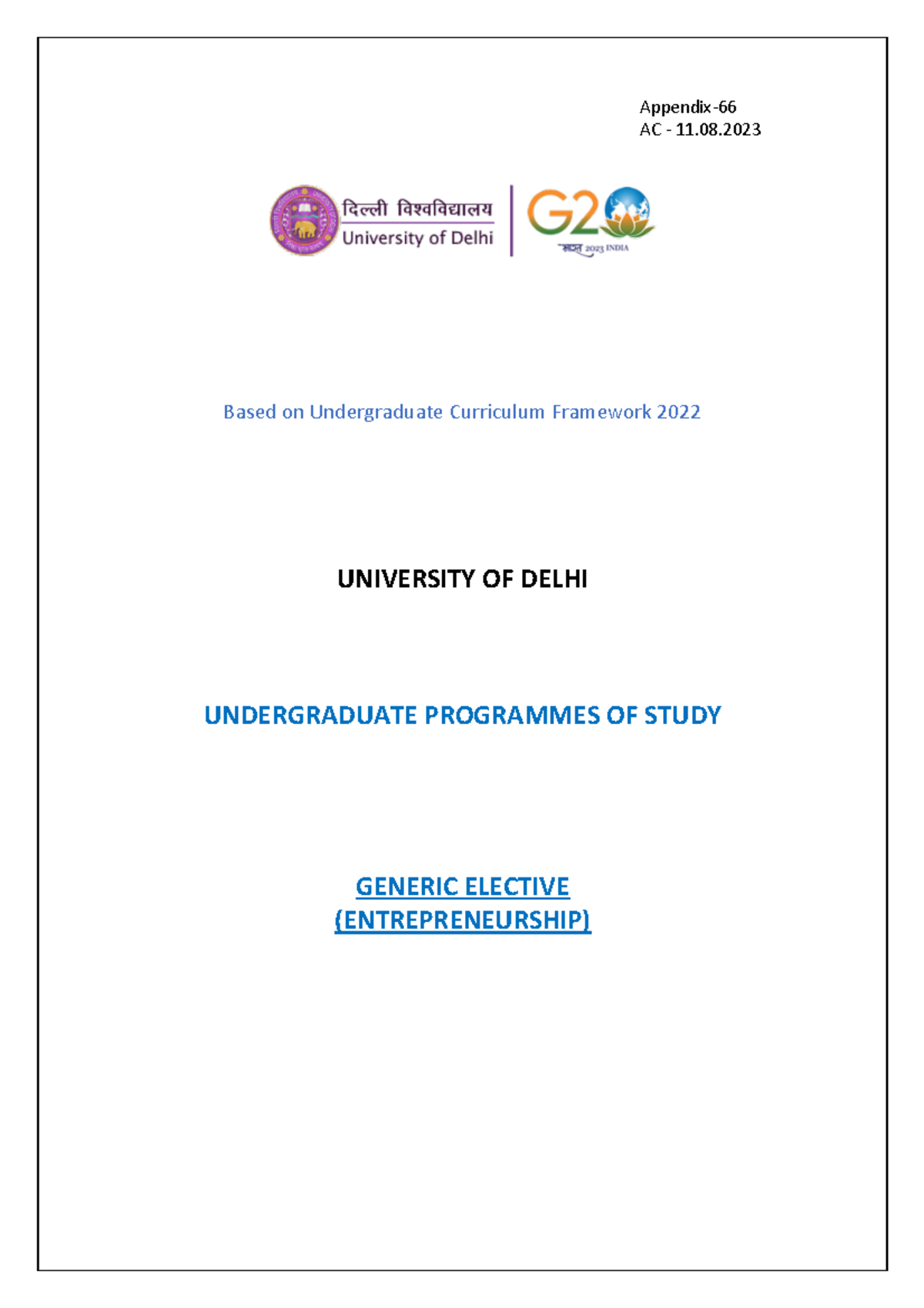13092023 AC Appendix-66 - Based on Undergraduate Curriculum Framework ...