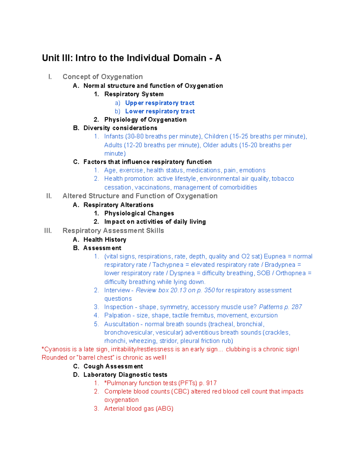 NUR 111 Unit 2 - Oxygenation & Circulatory Assessment and Interventions ...