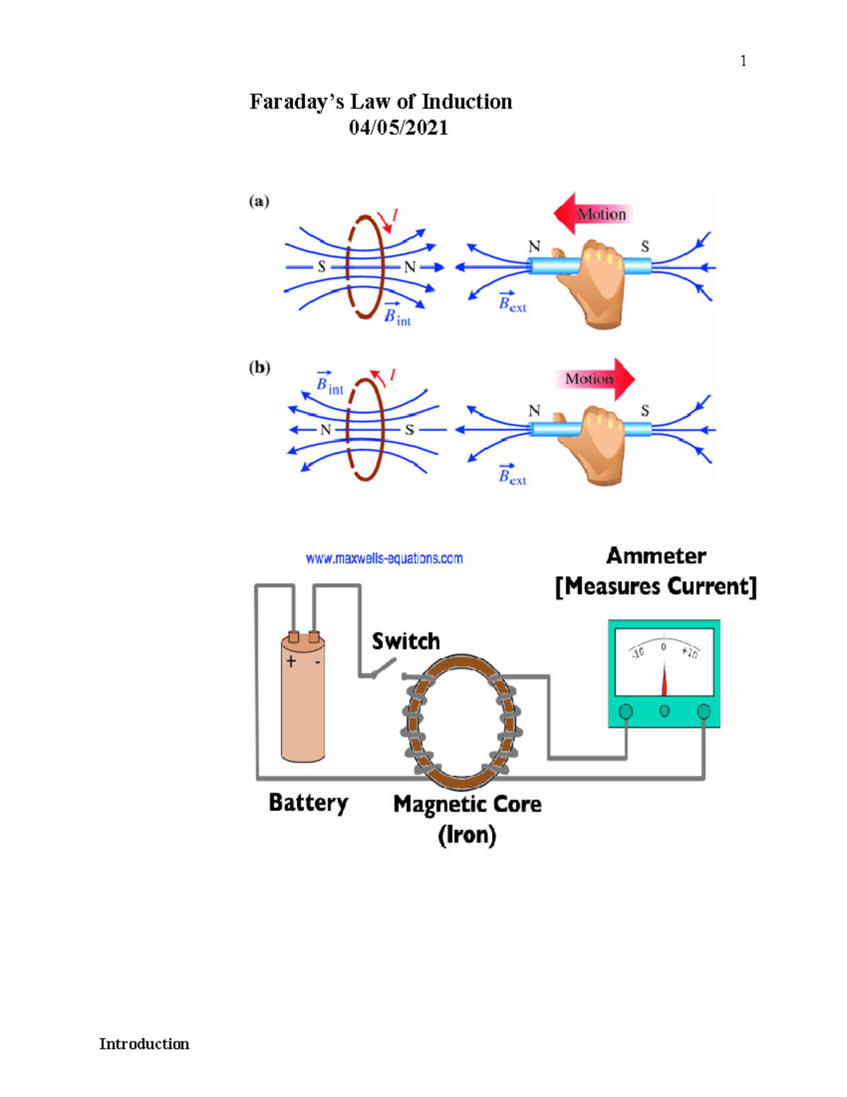 Phys Lab 6 - Report on Faraday's Law of Induction - Studocu