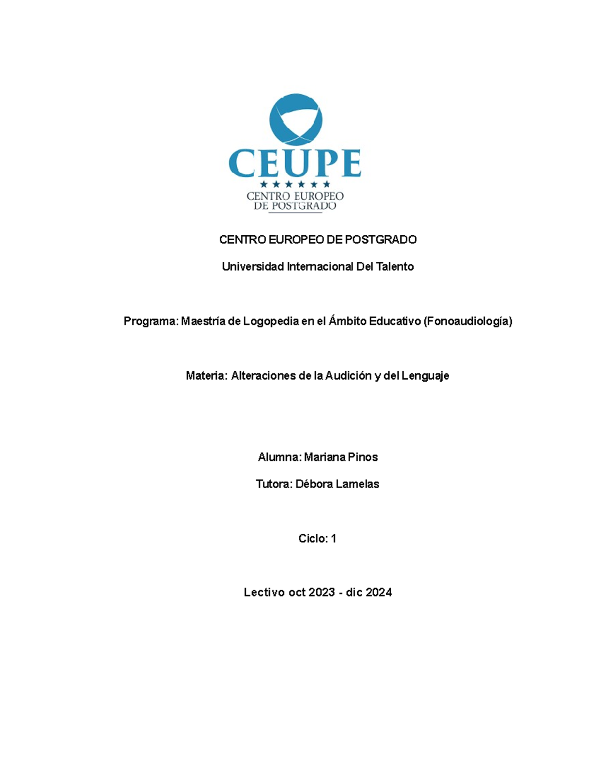 Caso Práctico 2: Análisis de un Trastorno del Lenguaje en un Niño - Document Preview