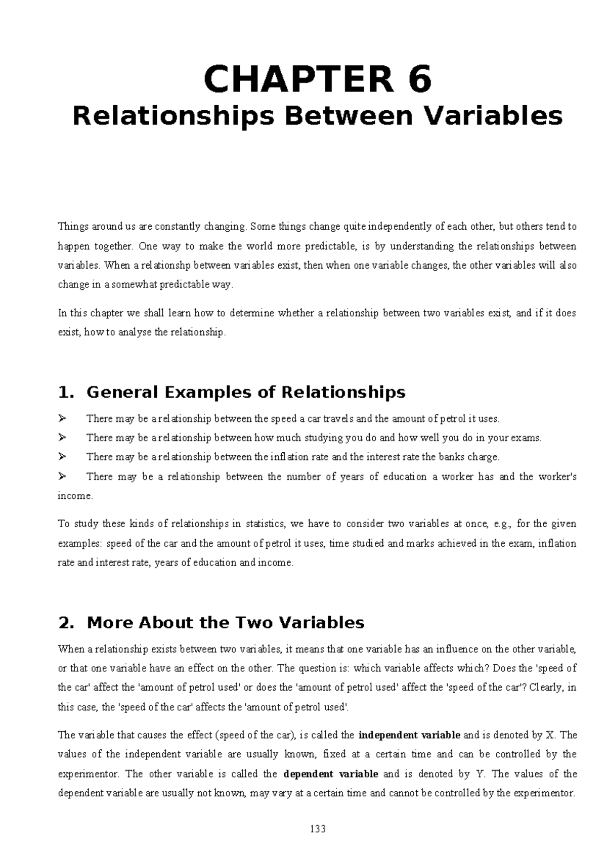 CHAPTER 6: Relationships Between Variables in Statistics (Excel) - Studocu