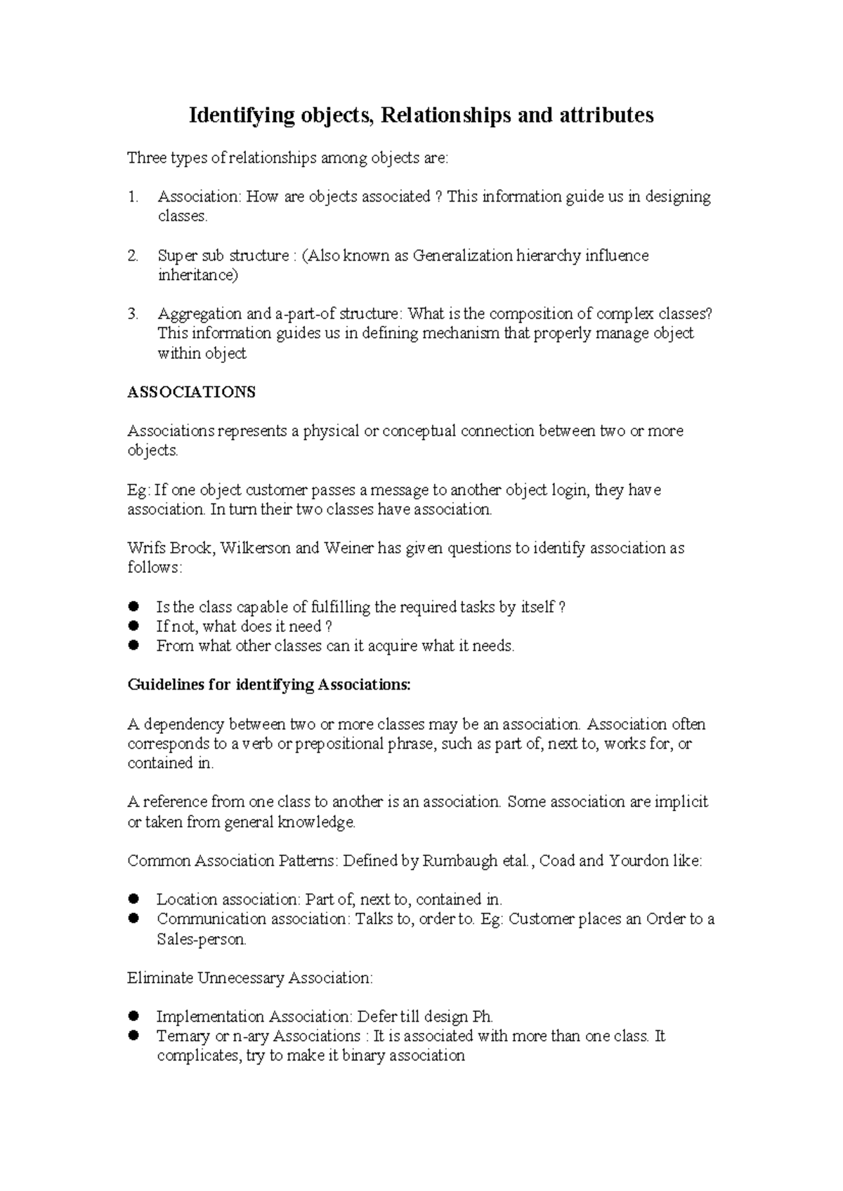 Identifying Objects, Relationships & Attributes in OOP Concepts - Studocu