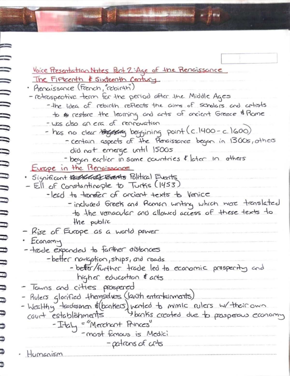 Voice Presentation Notes: The Renaissance Era (15th-16th Century) - Studocu
