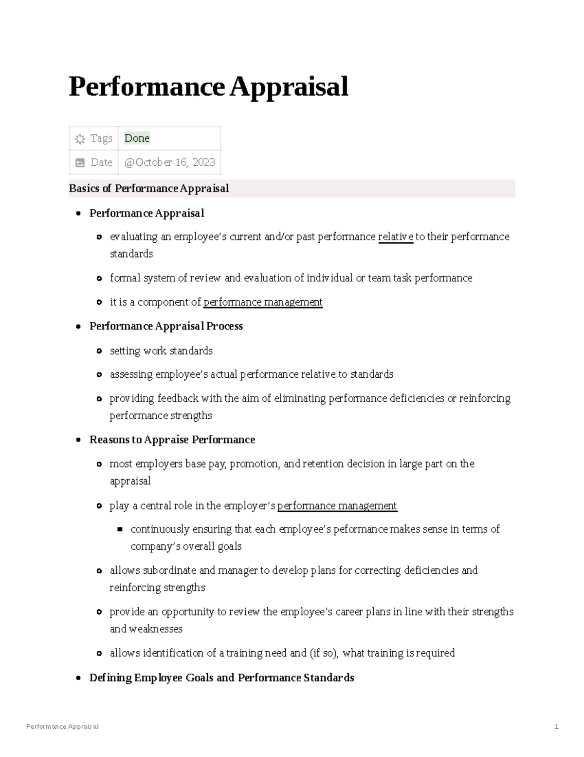 7 Performance Appraisal - Performance Appraisal Tags Done Date Basics ...