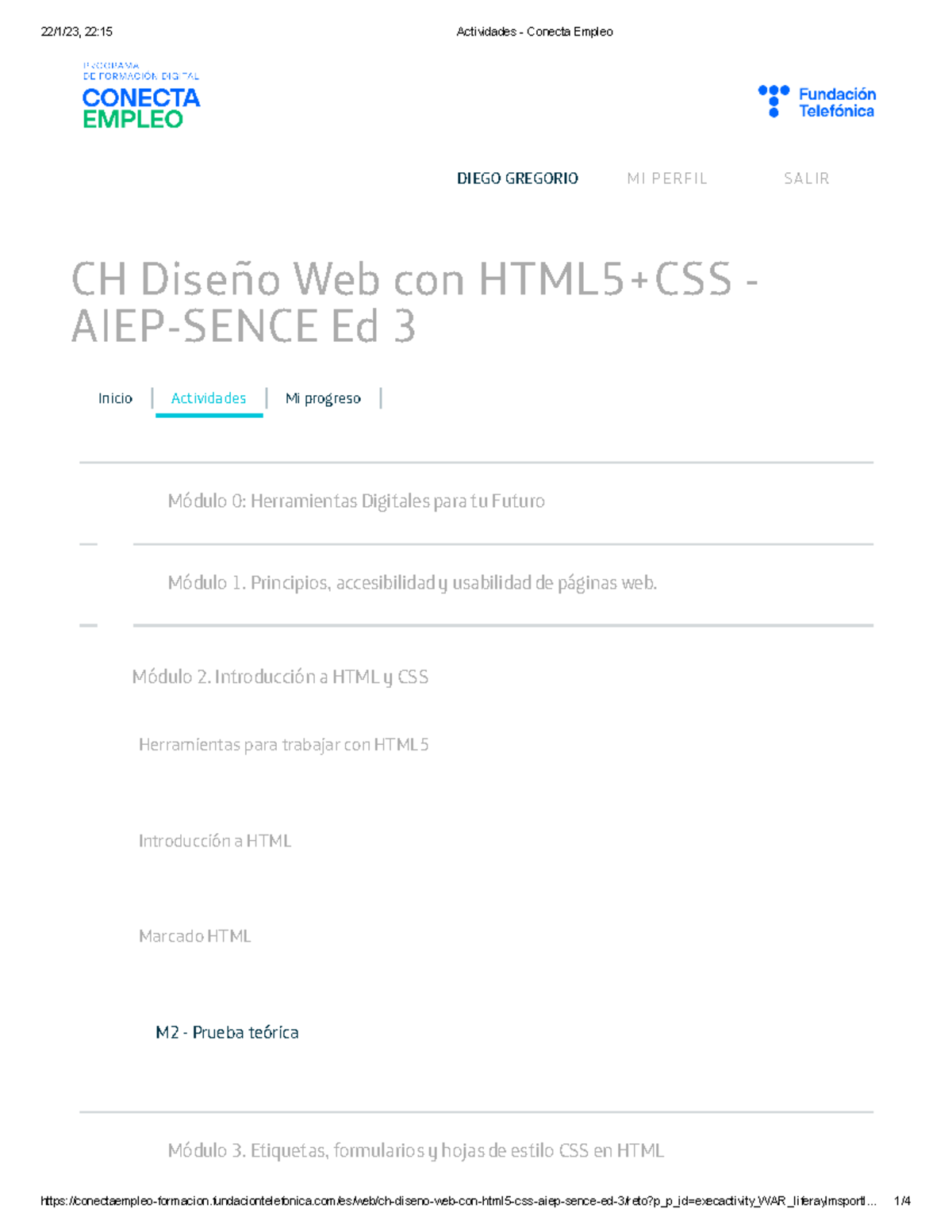 Módulo 2. Introducción A HTML Y CSS - DIEGO GREGORIO M I P ER F IL SA L ...