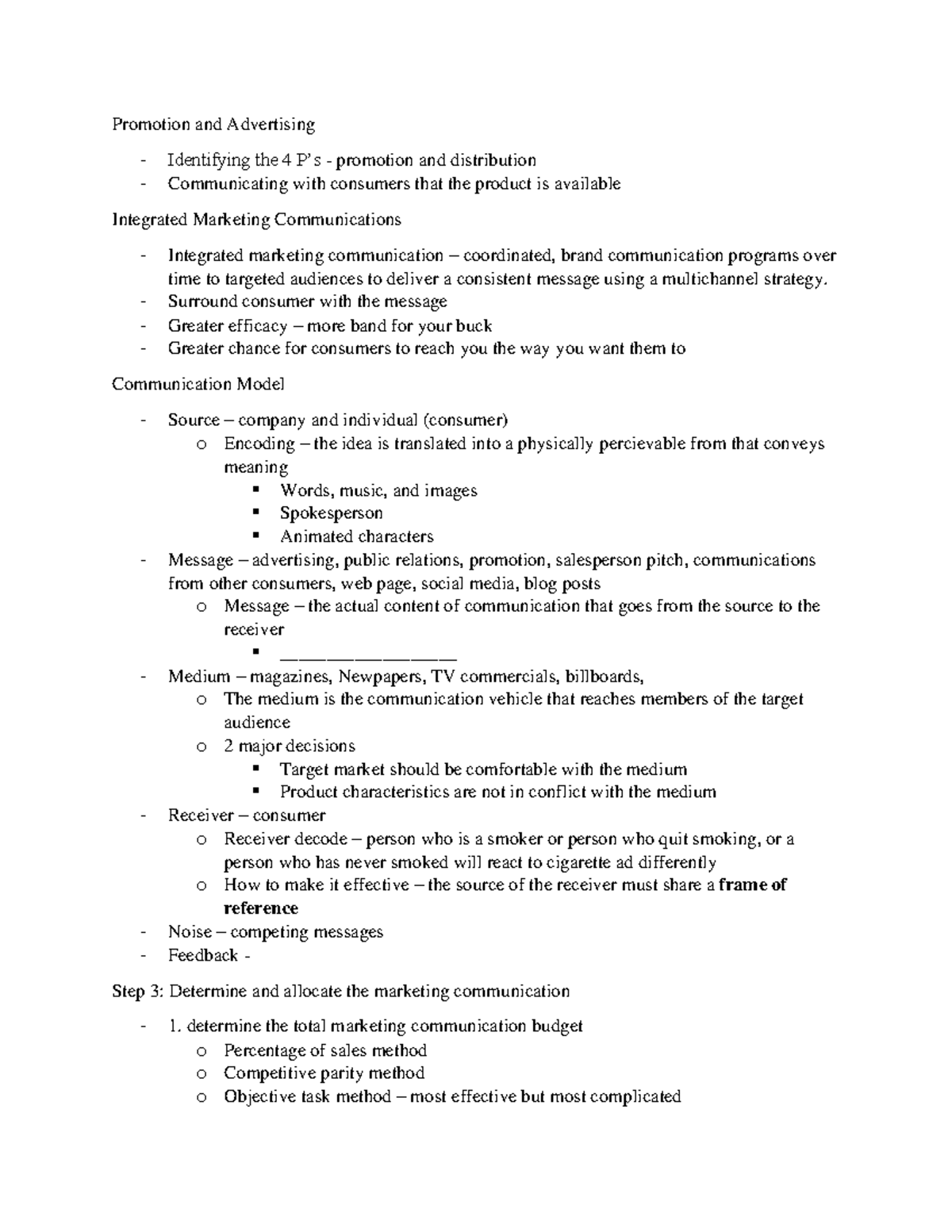 Chapter 13: Promotion and Advertising Strategies in Marketing - Studocu