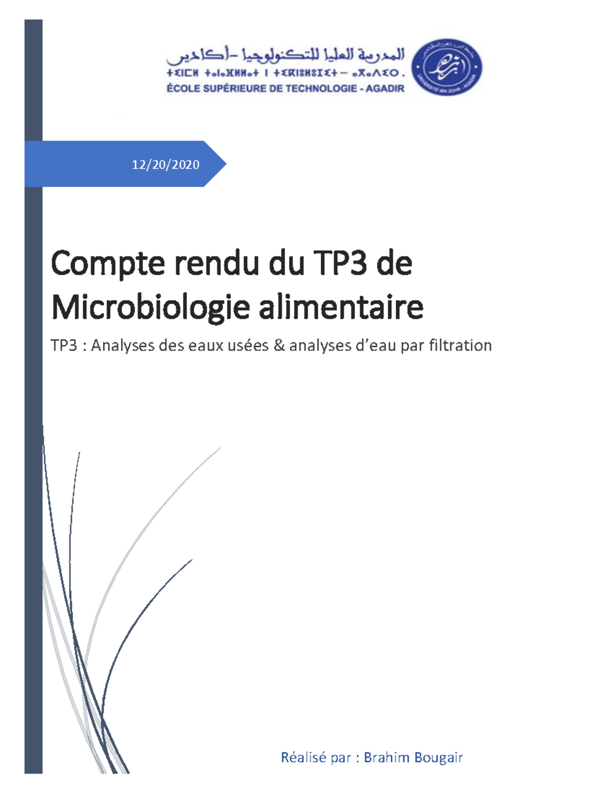 TP3: Analyses des Eaux Usées et Filtration - Microbiologie Alimentaire ...