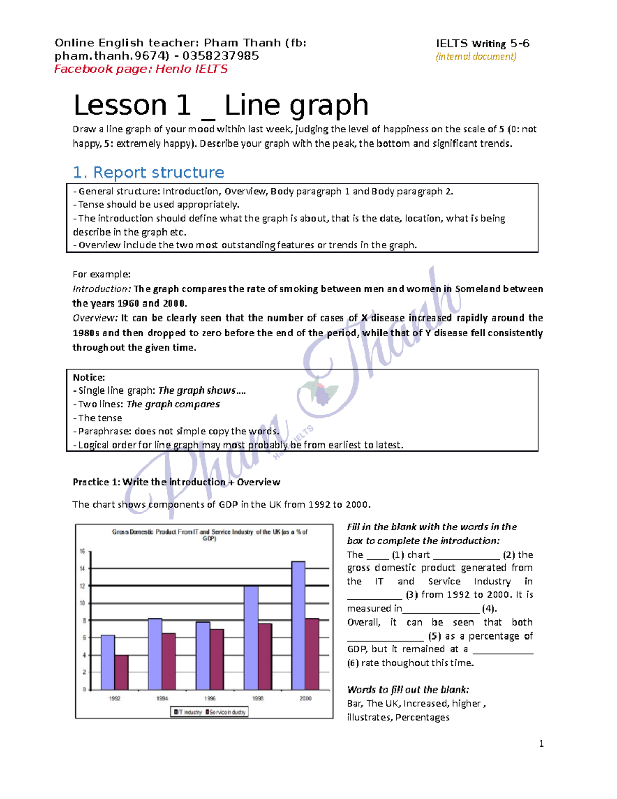 IELTS Writing Lesson 1: Analyzing Line Graphs and Trends - Studocu