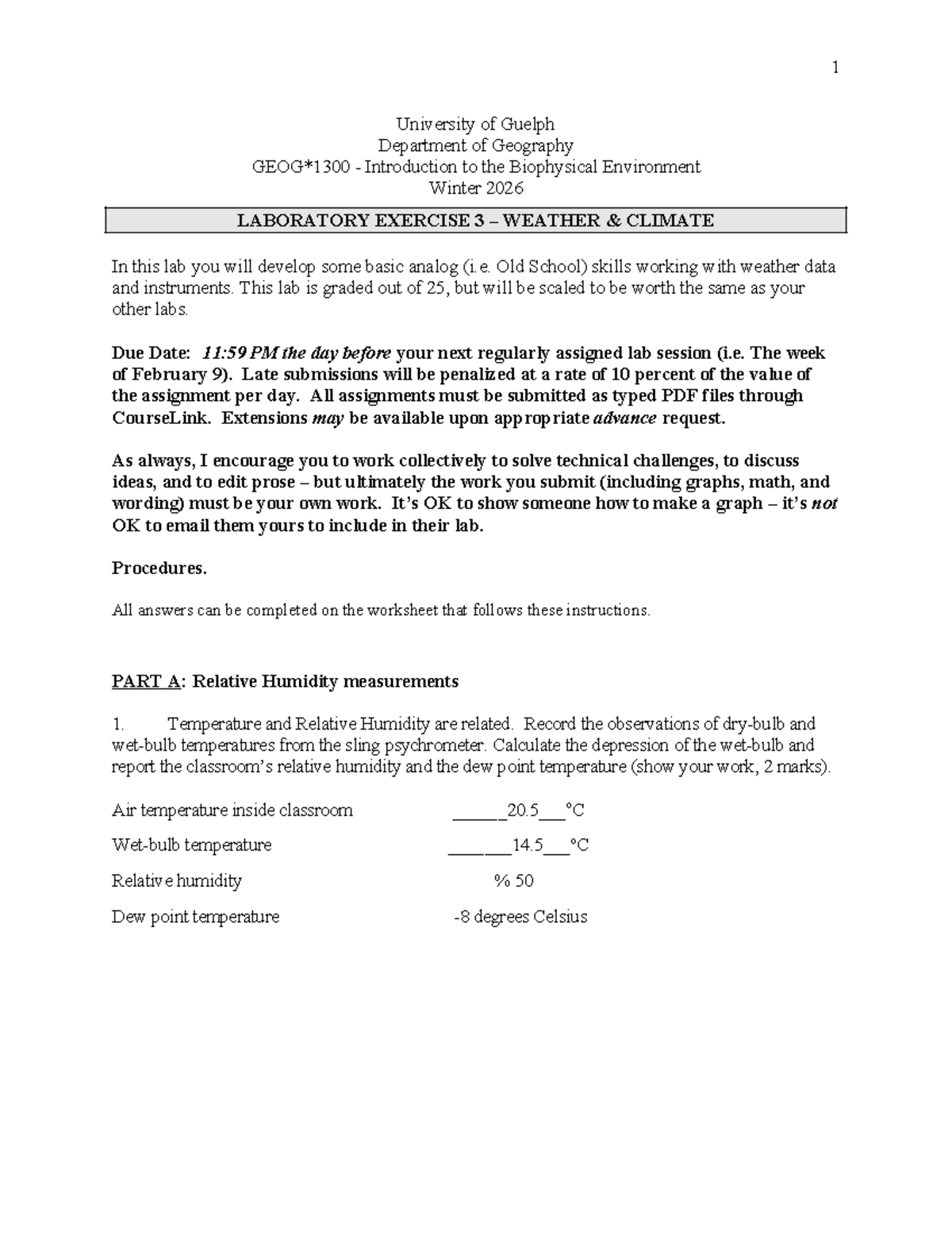 Lab 3: Weather and Climate Analysis (GEOG 1010) Winter 2026 - Studocu