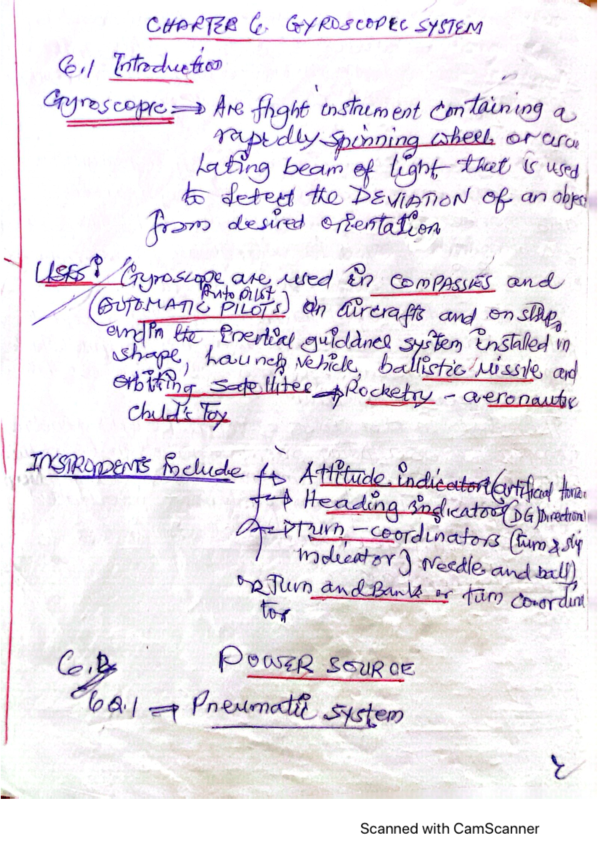 Gyroscope notes 6 - CHARTER C. GYRDSCOPEC SYSTEM Ceil Introduction I ...
