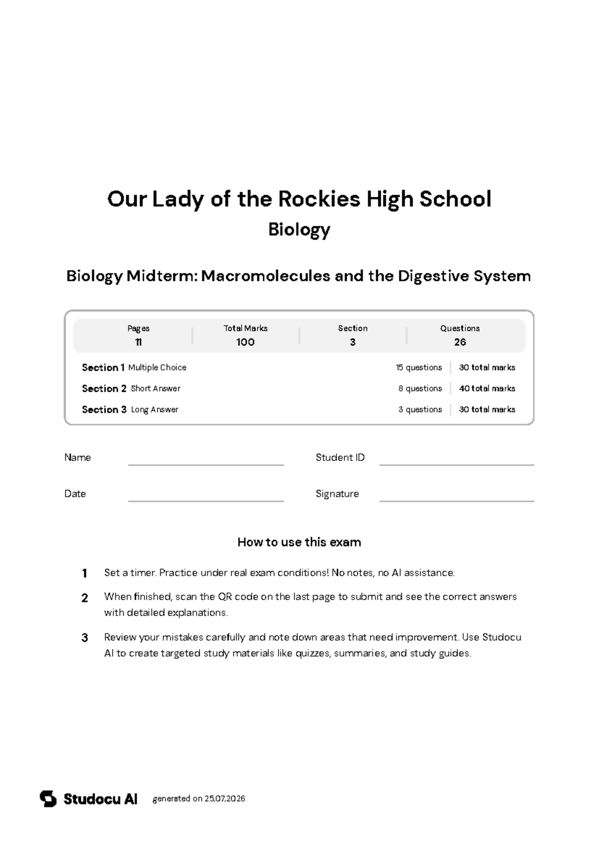 Biology Midterm: Macromolecules & Digestive System - Studocu
