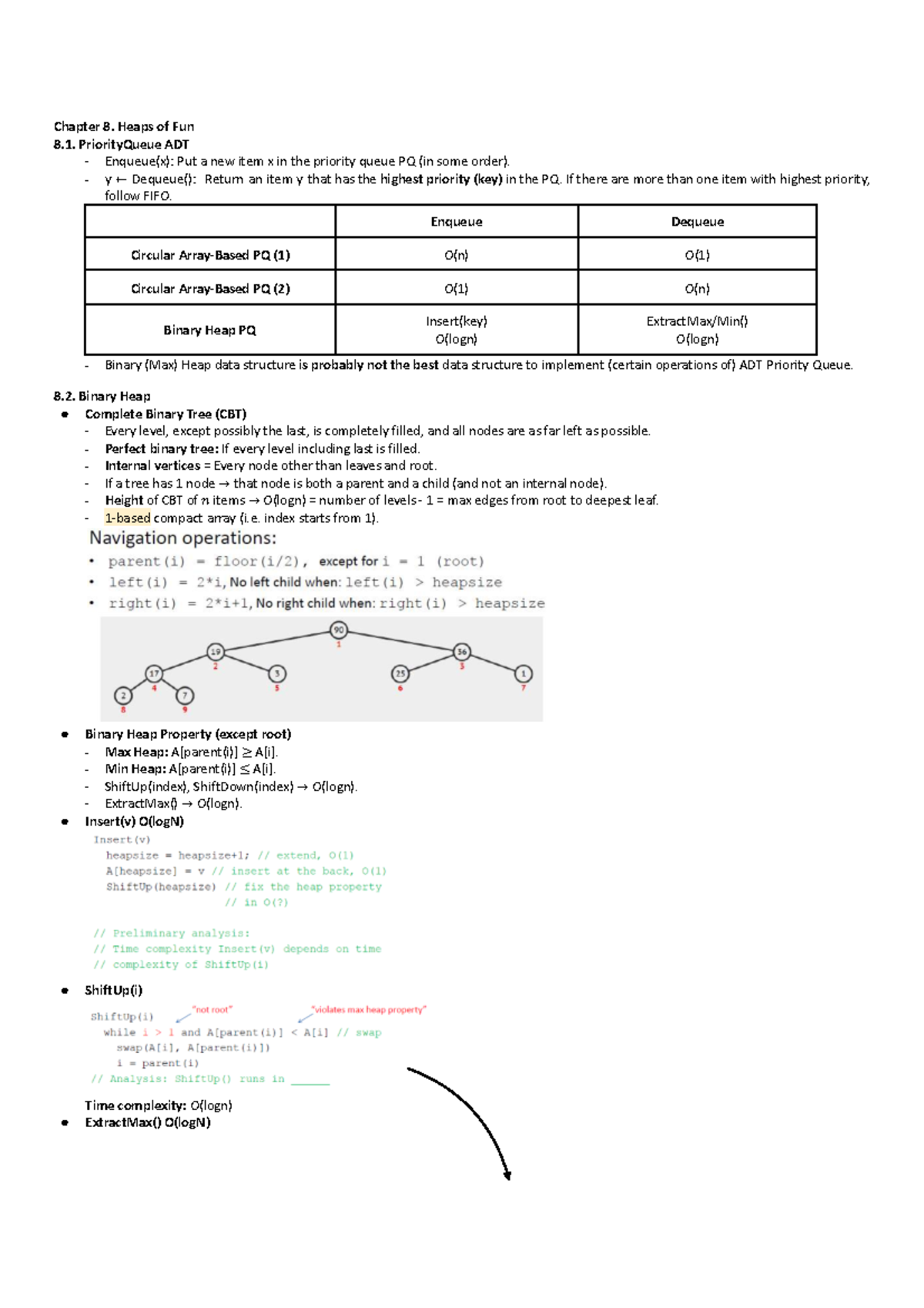 [CS2040] Final Summary: Heaps, Trees, and Graph Algorithms - Studocu