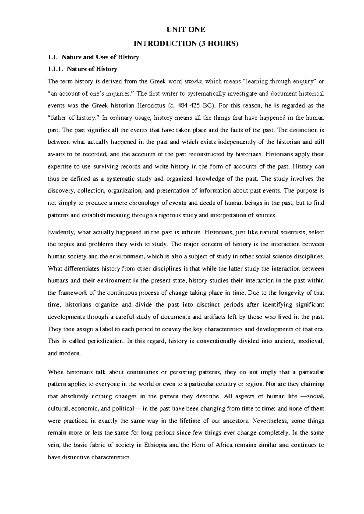 Revised History Module: Ethiopia and the Horn (ASSUC 602612) - Studocu