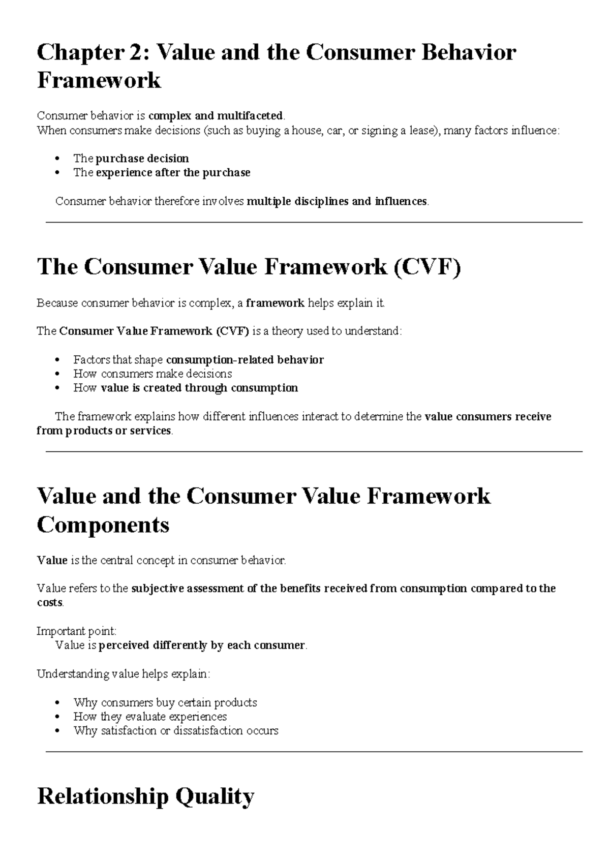 Chapter 2 - Chapter 2: Value and the Consumer Behavior Framework 💡 ...